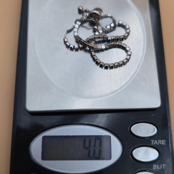 7 Inch Sterling Silver Rainbow Of Color Cubic Zirconia Gems Bracelet A4631 - Picture 8 of 8